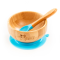 Set diversificare pentru copii - Castron si lingurita din bambus Oaki, albastru