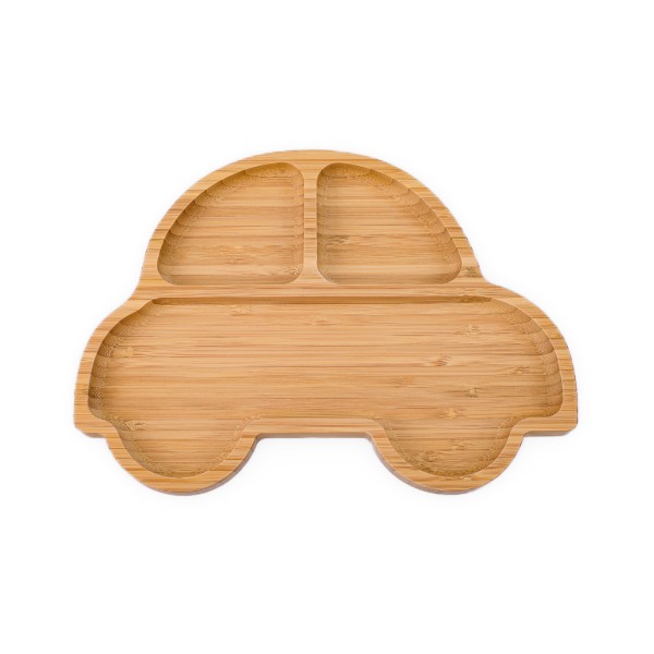 Farfurie masinuta din bambus organic cu baza tip ventuza Oaki, verde