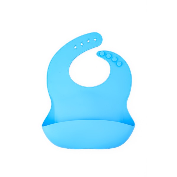 Baveta reglabila din silicon moale pentru bebelusi Oaki, albastru