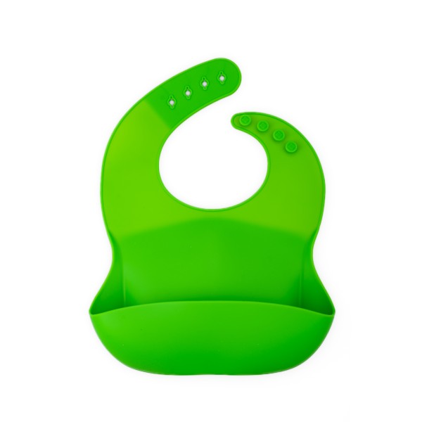 Set diversificare pentru copii - Castron si farfurie masinuta din bambus cu lingurita, cana cu pai si baveta Oaki, verde