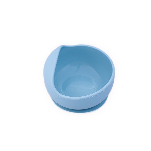 Set diversificare pentru copii - Castron cu ventuza si lingurita din silicon Oaki, bleu