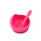 Set diversificare pentru copii - Castron cu ventuza si lingurita din silicon Oaki, roz