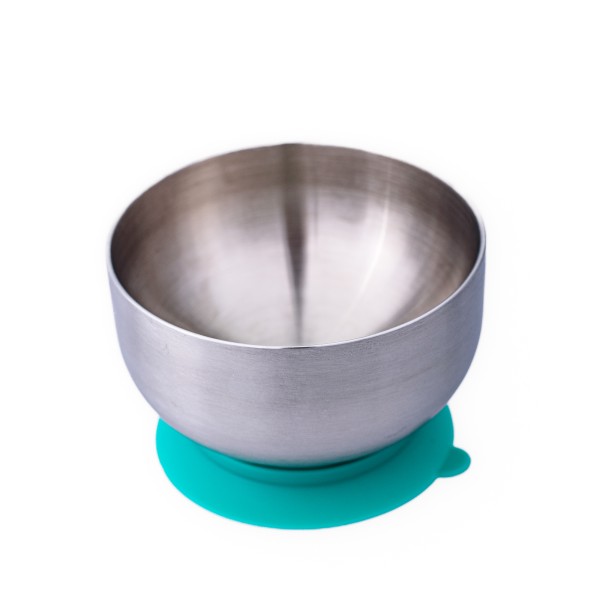 Castron din inox cu capac si ventuza Oaki, albastru