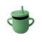 Cana din silicon cu manere si pai pentru copii, 200 ml, verde pal
