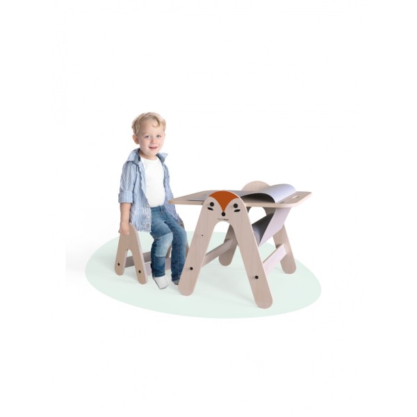 Masuta si tabla 2 in 1 cu scaunel MamaToyz Massam, Vulpita