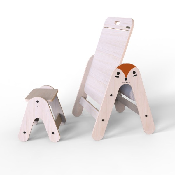 Masuta si tabla 2 in 1 cu scaunel MamaToyz Massam, Vulpita