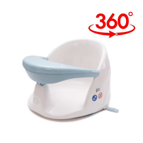 Scaunel de baie rotativ 360° Babydam Orbital, Alb/Albastru