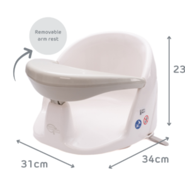 Scaunel de baie rotativ 360° Babydam Orbital, Alb/Galben - ambalaj deteriorat